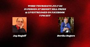 Word Thursdays In Person Featuring Jay Rogoff & Bertha Rogers
