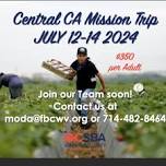 OCSBA Central CA Mission Trip