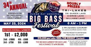 34th Annual Tri-Lakes Big Bass Festival!  Lakes: De Queen | Dierks | Gillham