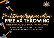Free Ax Throwing for Military at CRAVE