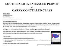 South Dakota Enhanced Permit to Carry to Concealed Class