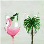 Flamingo and Palm Tree - Glassware Set