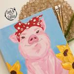 Happy Little Pig Canvas Painting
