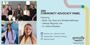 Wodonga Community Advocacy Panel with Brent, Pip, Rose and Michelle Milthorpe; Solange Ntigonza; and, Cr Jessica Kellahan