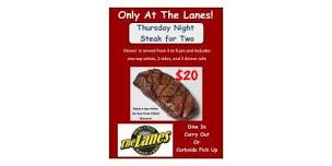 Steak for 2 at the Lanes