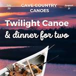 Twilight Canoe & Dinner For Two