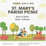 Parish Picnic!!  Sunday, June 2, 2024.  Noon until 4 PM!!  RSVP using the QR Code!