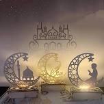 Wooden Ornaments Night Light Eid Mubarak Ramadan Decor For Home Islamic Muslim Party Decoration Eid Al Adha Ramadan Eid Decor