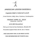 American Legion Baseball Catered Lunch