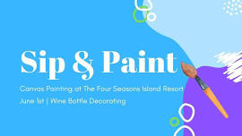 Sip & Paint Canvas Painting | June Wine Bottle Decorating