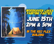 “Let’s Go Camping” Woodhaven Lakes Painting Parties