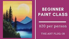 Beginner Paint Class - Summer Sunset over Mountains
