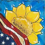 Flag & Sunflower Painting