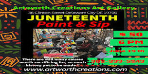 Juneteenth Paint & Sip Party at Artworth Creations Art Gallery.