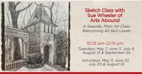 Plein Air Sketch Class with Sue Wheeler of Arts Abound at Hammond Castle Museum