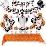 Halloween Balloon Set Scarlet Banner Paper Honeycomb Stereo Ghost Package Ghost Festival Party Decoration