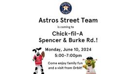 Astros Street Team at Chick-fil-A Spencer & Burke Rd.
