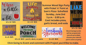 Summer Wood Sign Party- Sam's Pizza Schofield