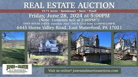 Public Real Estate Auction + Contents: 6445 Horse Valley Road, East Waterford, PA 17021!
