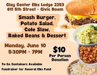 Smash Burger Meal at Elks on June 10