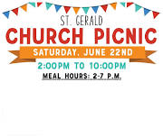 St. Gerald Church Picnic - Saturday, June 22nd, 2024