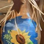 Painted Sunflower Gourd