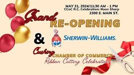 Sherwin-Williams Grand Re-Opening & Cushing Chamber Ribbon Cutting Celebration✂️