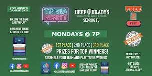 Trivia Night | Beef 'O' Brady's - Sebring FL - MON 7p @LeaderboardGames