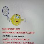 Sportsplex Tennis Camp for the kids