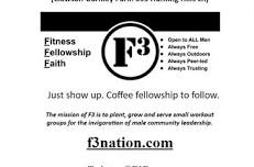 F3 Boone- Fitness-Fellowship-Faith- Men's Exercise Group- Every Saturday- 7 AM- Greenway